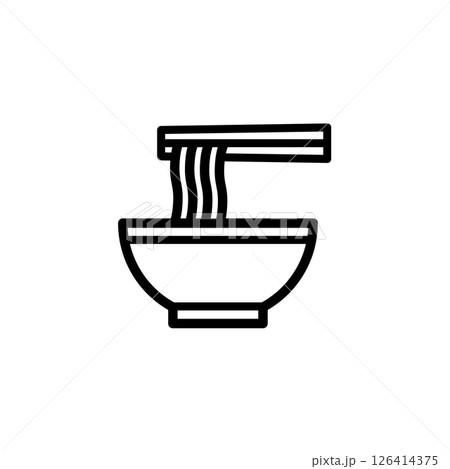 シンプルでかわいいうどん・ラーメンのアイコン シンプルでかわいいうどん・ラーメンのアイコン 126414375