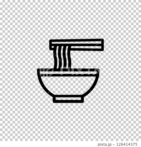 シンプルでかわいいうどん・ラーメンのアイコン シンプルでかわいいうどん・ラーメンのアイコン 126414375