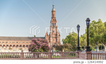 Plaza de Espana timelapse hyperlapse in Seville, Spain 126414992