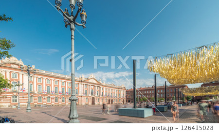 The Capitole de Toulouse timelapse showcases the historic city hall. France 126415028