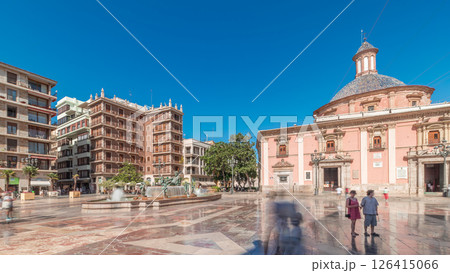 Panoramic timelapse of Valencia's Plaza de la Virgen. Spain Panoramic timelapse of Valencia's Plaza de la Virgen. Spain 126415066