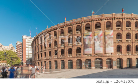 Timelapse of the Bullring of Valencia Plaza de Bous and Bullfighting Museum. Valencia, Spain. Timelapse of the Bullring of Valencia Plaza de Bous and Bullfighting Museum. Valencia, Spain. 126415070
