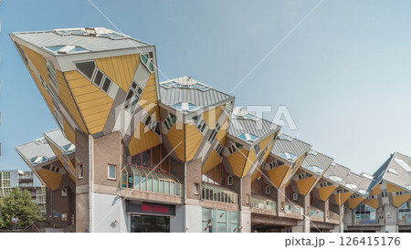 Hyperlapse of Cube House in Rotterdam. Netherlands timelapse Hyperlapse of Cube House in Rotterdam. Netherlands timelapse 126415176
