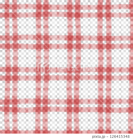 Red White Plaid Gingham Check Hand Drawn Background Pattern Overlay 126415348