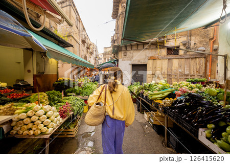 Exploring a local vegetable market in Sicily 126415620