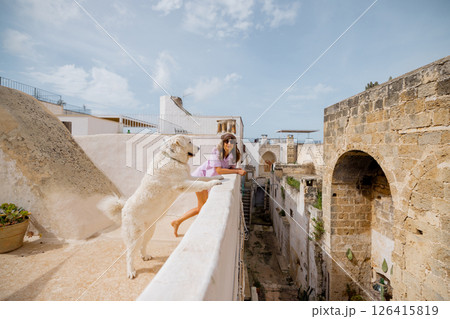 Morning view with a loyal companion Morning view with a loyal companion 126415819