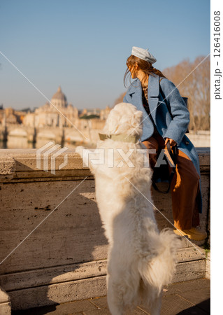 Winter Walk in Rome with My Dog 126416008