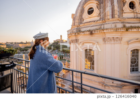 Golden rooftop moment in Rome Golden rooftop moment in Rome 126416040