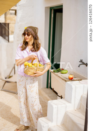 Morning harvest on a sunlit terrace Morning harvest on a sunlit terrace 126416070