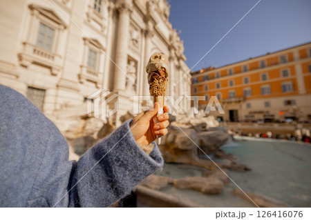 Gelato in Focus, Rome in the Background Gelato in Focus, Rome in the Background 126416076