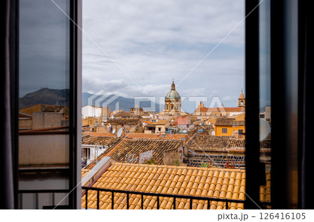 View of Palermo Rooftops from a Window 126416105