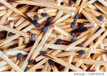 background of sketched burnt wooden matches 126416228