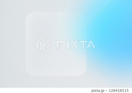 白とブルーのグラデーションが美しいガラス風UI背景 − ミニマルで洗練されたデザイン 126416515