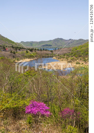新緑の赤城山　鳥居峠から見る覚満淵 126416706