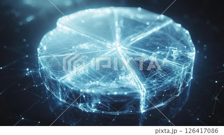 Abstract Pie Chart, Data Visualization, Digital Graphic, Dark Background 126417086