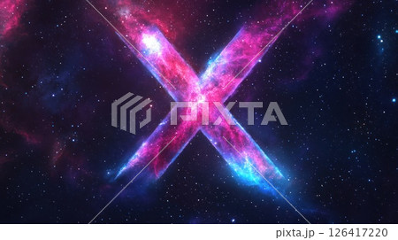 Cosmic X Letter on Nebula Background 126417220