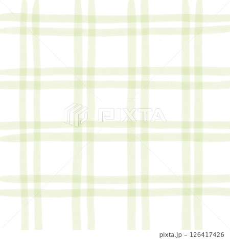 Sage Green White Plaid Gingham Check Hand Drawn Background Pattern Overlay 126417426