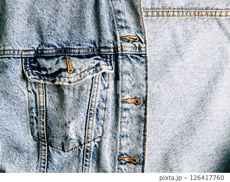 Close up of a denim jacket or fabric Close up of a denim jacket or fabric 126417760