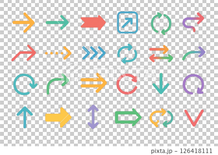 Simple arrow icon set 126418111