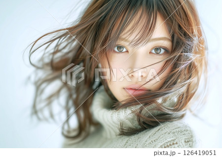 オシャレな髪型の女性・ヘアスタイル「AI生成画像」 126419051