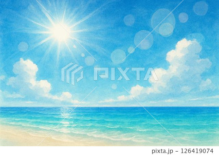 青空　海　砂浜 126419074