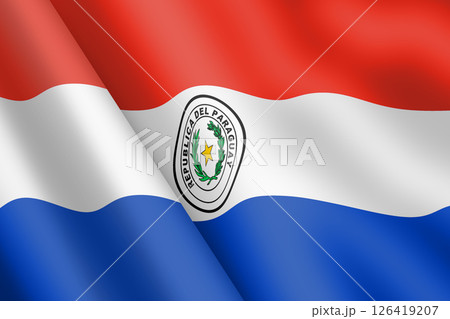 Paraguay waving flag 3d illustration 126419207