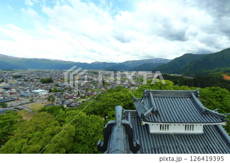 越前大野城から眺める城下町(岐阜本巣、温見峠方面) 越前大野城から眺める城下町(岐阜本巣、温見峠方面) 126419395