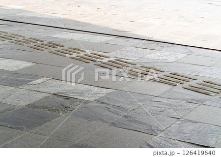 Artistic pavement design urban area modern environment ground level architectural concept 126419640