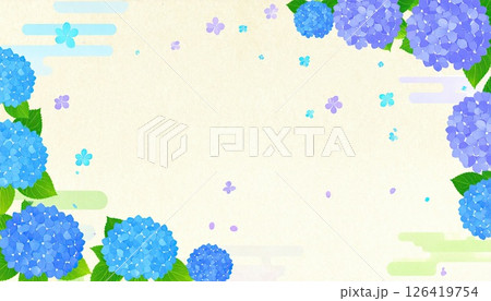 《AI画像》紫陽花の水彩画の背景素材 126419754