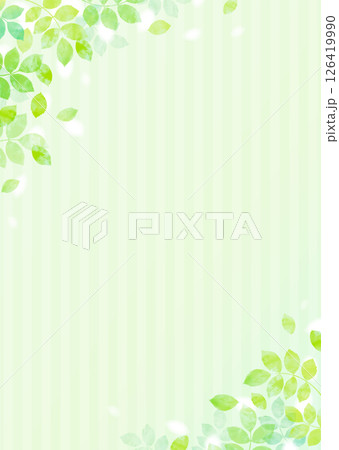新緑の葉が舞う爽やかなイラスト背景 126419990