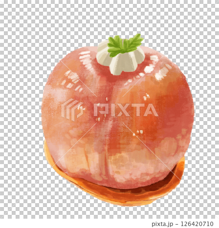 水彩畫的桃子塔 水彩畫的桃子塔 126420710