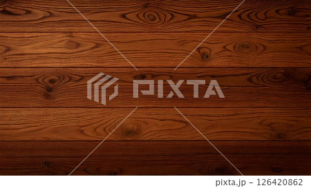 木目の背景素材 ウォールナット材 木目 ダークブラウン テクスチャ AI生成素材	 126420862