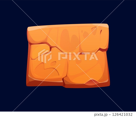 Ancient Egypt game sandstone tablet game icon, Egyptian treasure asset. Cartoon vector old, textured, square stone plate with cracks for adventure, archaeology or mythology themed games Ancient Egypt game sandstone tablet game icon, Egyptian treasure asset. Cartoon vector old, textured, square stone plate with cracks for adventure, archaeology or mythology themed games 126421032