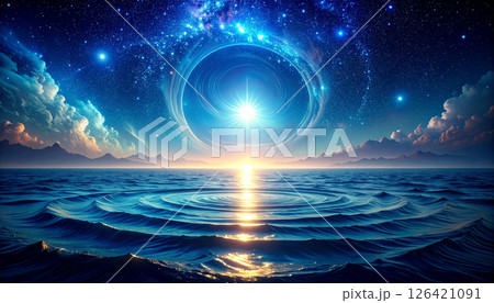 海面に反射した星空 海面に反射した星空 126421091