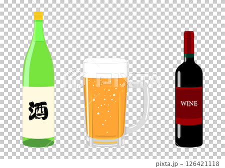 Sake, beer and wine 126421118