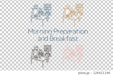 Morning preparation for school and breakfast 126421146