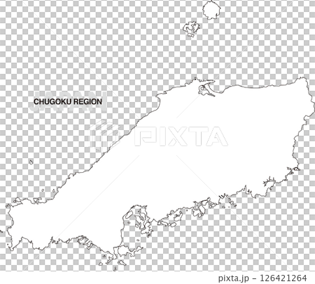Blank map of the Chugoku region without prefectural borders Blank map of the Chugoku region without prefectural borders 126421264