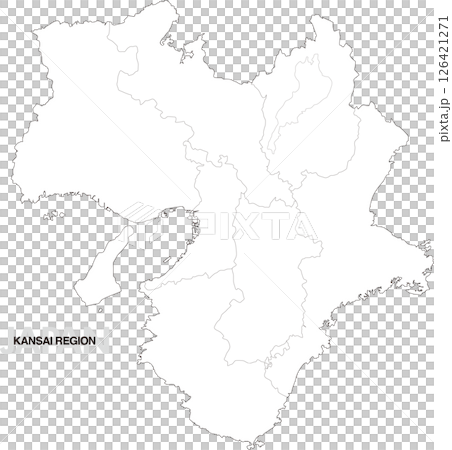 関西地方の白地図 県境有り 126421271