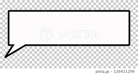 Simple horizontal speech bubble 6 (black and white) 126421299