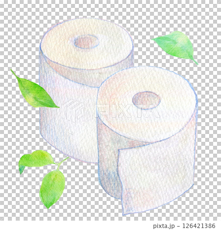 水彩イラスト　トイレットペーパー 126421386