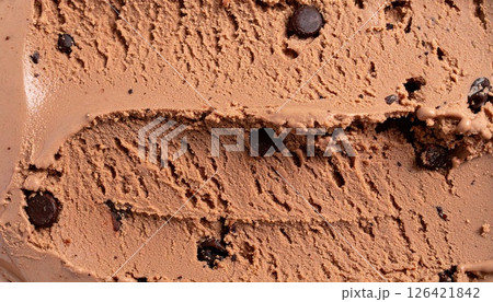 《AI画像》チョコチップの入ったチョコレートアイスクリーム 《AI画像》チョコチップの入ったチョコレートアイスクリーム 126421842