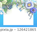 青い造花の透過フレーム（青） 126421865