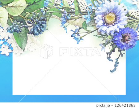 青い造花の透過フレーム(青) 青い造花の透過フレーム(青) 126421865