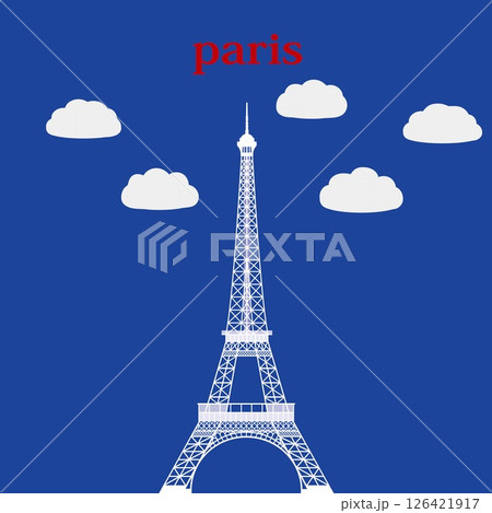 エッフェル塔　tour eiffel　パリ　paris　雲 126421917