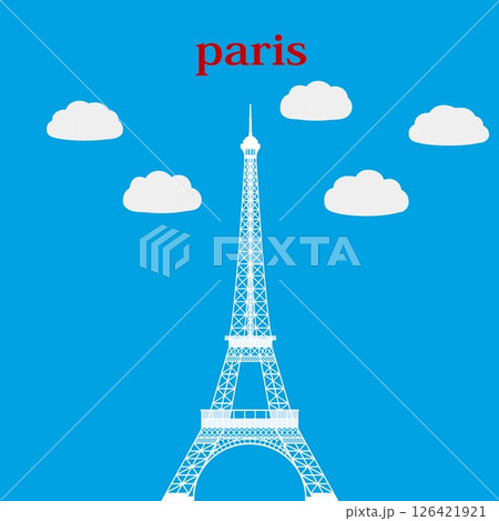 エッフェル塔 tour eiffel パリ paris 雲 エッフェル塔 tour eiffel パリ paris 雲 126421921