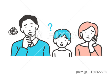 困っている家族のベクターイラスト 126422280