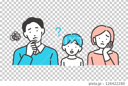 困っている家族のベクターイラスト 126422280