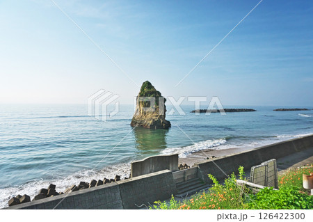 北茨城市　磯原海岸　二ツ島（春、五月） 126422300