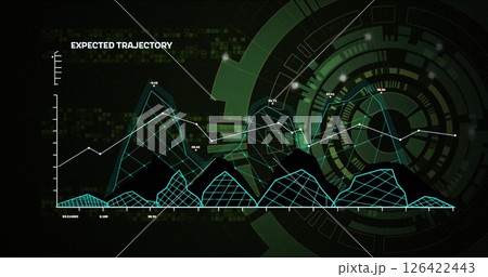 Image of data processing and diagrams over scope scanning 126422443