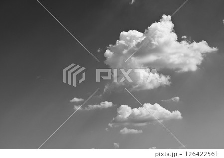 black and white image, buautiful sky with cloud 126422561